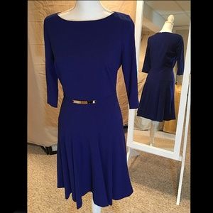 Tahari royal blue fit and flare dress Sz 4